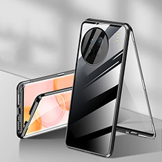 Handyhülle Hülle Luxus Aluminium Metall Rahmen Spiegel 360 Grad Ganzkörper Tasche P04 für OnePlus 11 5G Schwarz