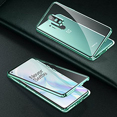 Handyhülle Hülle Luxus Aluminium Metall Rahmen Spiegel 360 Grad Ganzkörper Tasche T01 für OnePlus 8 Pro Grün