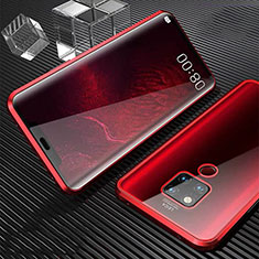 Handyhülle Hülle Luxus Aluminium Metall Rahmen Spiegel 360 Grad Ganzkörper Tasche T02 für Huawei Mate 20 X 5G Rot