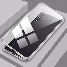 Handyhülle Hülle Luxus Aluminium Metall Rahmen Spiegel 360 Grad Ganzkörper Tasche T10 für Huawei Nova 5 Pro Weiß