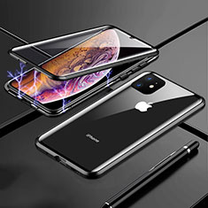 Handyhülle Hülle Luxus Aluminium Metall Rahmen Spiegel 360 Grad Tasche für Apple iPhone 11 Schwarz