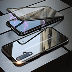 Handyhülle Hülle Luxus Aluminium Metall Rahmen Spiegel 360 Grad Tasche für Huawei Honor 20S Schwarz