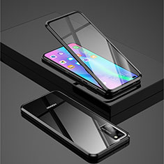 Handyhülle Hülle Luxus Aluminium Metall Rahmen Spiegel 360 Grad Tasche für Huawei Honor View 30 Pro 5G Schwarz