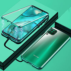 Handyhülle Hülle Luxus Aluminium Metall Rahmen Spiegel 360 Grad Tasche für Huawei Nova 7i Grün