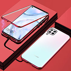 Handyhülle Hülle Luxus Aluminium Metall Rahmen Spiegel 360 Grad Tasche für Huawei Nova 7i Rot
