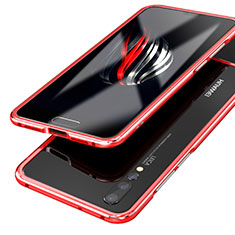 Handyhülle Hülle Luxus Aluminium Metall Rahmen Spiegel 360 Grad Tasche für Huawei P20 Pro Rot