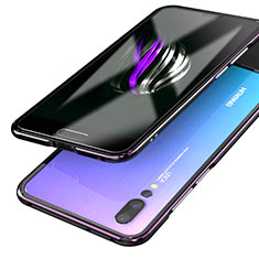 Handyhülle Hülle Luxus Aluminium Metall Rahmen Spiegel 360 Grad Tasche für Huawei P20 Pro Violett