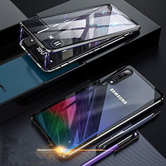 Handyhülle Hülle Luxus Aluminium Metall Rahmen Spiegel 360 Grad Tasche für Samsung Galaxy A70 Schwarz