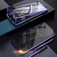 Handyhülle Hülle Luxus Aluminium Metall Rahmen Spiegel 360 Grad Tasche für Samsung Galaxy Note 10 Plus Violett