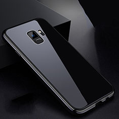 Handyhülle Hülle Luxus Aluminium Metall Rahmen Spiegel 360 Grad Tasche für Samsung Galaxy S9 Schwarz