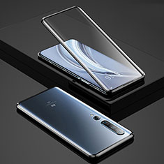 Handyhülle Hülle Luxus Aluminium Metall Rahmen Spiegel 360 Grad Tasche für Xiaomi Mi 10 Pro Schwarz