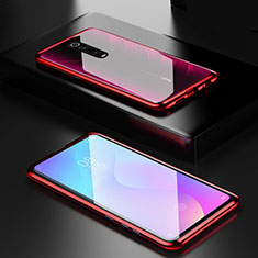 Handyhülle Hülle Luxus Aluminium Metall Rahmen Spiegel 360 Grad Tasche für Xiaomi Mi 9T Rot