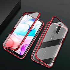 Handyhülle Hülle Luxus Aluminium Metall Rahmen Spiegel 360 Grad Tasche für Xiaomi Redmi 8 Rot