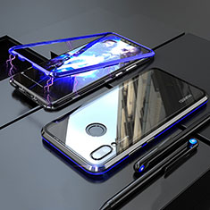 Handyhülle Hülle Luxus Aluminium Metall Rahmen Spiegel 360 Grad Tasche M01 für Huawei Nova 3i Blau