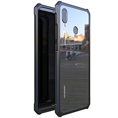 Handyhülle Hülle Luxus Aluminium Metall Rahmen Spiegel 360 Grad Tasche M01 für Huawei P20 Lite Schwarz