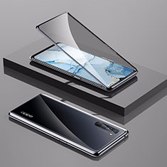 Handyhülle Hülle Luxus Aluminium Metall Rahmen Spiegel 360 Grad Tasche M01 für Oppo K7 5G Schwarz