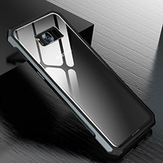 Handyhülle Hülle Luxus Aluminium Metall Rahmen Spiegel 360 Grad Tasche M01 für Samsung Galaxy S8 Plus Schwarz