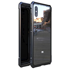 Handyhülle Hülle Luxus Aluminium Metall Rahmen Spiegel 360 Grad Tasche M01 für Xiaomi Mi 8 Schwarz