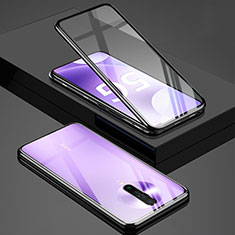 Handyhülle Hülle Luxus Aluminium Metall Rahmen Spiegel 360 Grad Tasche M01 für Xiaomi Poco X2 Schwarz