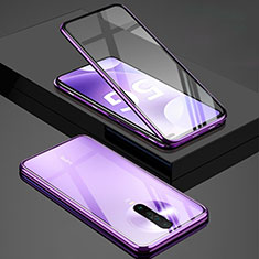 Handyhülle Hülle Luxus Aluminium Metall Rahmen Spiegel 360 Grad Tasche M01 für Xiaomi Redmi K30 5G Violett