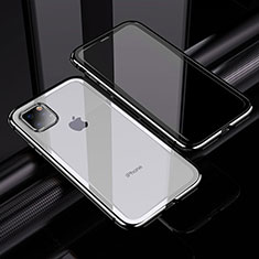 Handyhülle Hülle Luxus Aluminium Metall Rahmen Spiegel 360 Grad Tasche M02 für Apple iPhone 11 Pro Silber