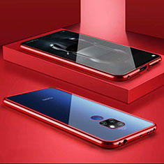 Handyhülle Hülle Luxus Aluminium Metall Rahmen Spiegel 360 Grad Tasche M02 für Huawei Nova 5i Pro Rot