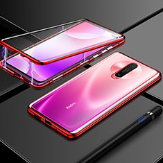 Handyhülle Hülle Luxus Aluminium Metall Rahmen Spiegel 360 Grad Tasche M02 für Xiaomi Redmi K30 4G Rot