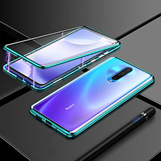 Handyhülle Hülle Luxus Aluminium Metall Rahmen Spiegel 360 Grad Tasche M02 für Xiaomi Redmi K30 5G Grün