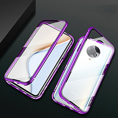Handyhülle Hülle Luxus Aluminium Metall Rahmen Spiegel 360 Grad Tasche M02 für Xiaomi Redmi K30 Pro Zoom Violett