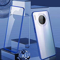 Handyhülle Hülle Luxus Aluminium Metall Rahmen Spiegel 360 Grad Tasche M03 für Huawei Mate 30 Blau