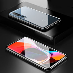 Handyhülle Hülle Luxus Aluminium Metall Rahmen Spiegel 360 Grad Tasche M03 für Xiaomi Mi 10 Schwarz