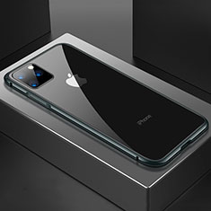 Handyhülle Hülle Luxus Aluminium Metall Rahmen Spiegel 360 Grad Tasche M04 für Apple iPhone 11 Pro Max Schwarz