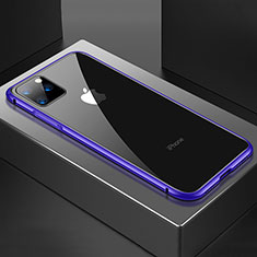 Handyhülle Hülle Luxus Aluminium Metall Rahmen Spiegel 360 Grad Tasche M04 für Apple iPhone 11 Pro Max Violett