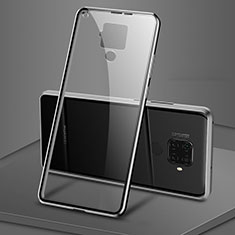 Handyhülle Hülle Luxus Aluminium Metall Rahmen Spiegel 360 Grad Tasche M04 für Huawei Nova 5i Pro Schwarz