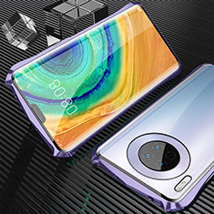 Handyhülle Hülle Luxus Aluminium Metall Rahmen Spiegel 360 Grad Tasche M05 für Huawei Mate 30E Pro 5G Violett