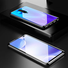 Handyhülle Hülle Luxus Aluminium Metall Rahmen Spiegel 360 Grad Tasche M05 für Xiaomi Poco X2 Schwarz