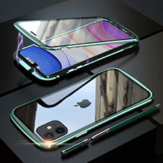 Handyhülle Hülle Luxus Aluminium Metall Rahmen Spiegel 360 Grad Tasche M07 für Apple iPhone 11 Grün