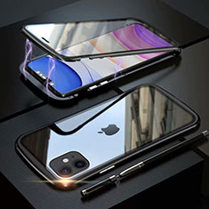 Handyhülle Hülle Luxus Aluminium Metall Rahmen Spiegel 360 Grad Tasche M07 für Apple iPhone 11 Schwarz