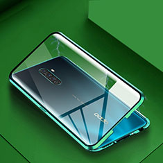 Handyhülle Hülle Luxus Aluminium Metall Rahmen Spiegel 360 Grad Tasche M09 für Realme X2 Pro Grün