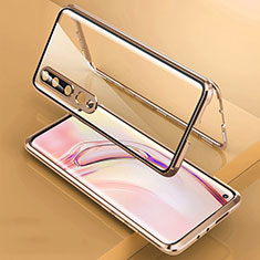 Handyhülle Hülle Luxus Aluminium Metall Rahmen Spiegel 360 Grad Tasche M09 für Xiaomi Mi 10 Gold