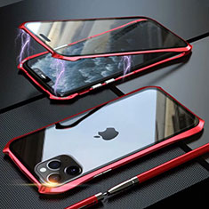 Handyhülle Hülle Luxus Aluminium Metall Rahmen Spiegel 360 Grad Tasche M10 für Apple iPhone 11 Pro Max Rot