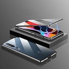 Handyhülle Hülle Luxus Aluminium Metall Rahmen Spiegel 360 Grad Tasche M10 für Xiaomi Mi 10 Schwarz