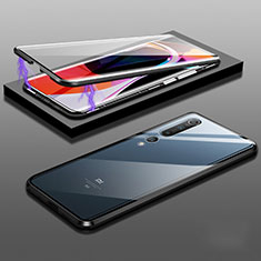 Handyhülle Hülle Luxus Aluminium Metall Rahmen Spiegel 360 Grad Tasche M11 für Xiaomi Mi 10 Schwarz