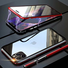 Handyhülle Hülle Luxus Aluminium Metall Rahmen Spiegel 360 Grad Tasche M12 für Apple iPhone 11 Pro Rot