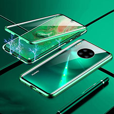 Handyhülle Hülle Luxus Aluminium Metall Rahmen Spiegel 360 Grad Tasche T01 für Huawei Mate 30 Pro 5G Grün