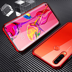 Handyhülle Hülle Luxus Aluminium Metall Rahmen Spiegel 360 Grad Tasche T01 für Huawei Nova 4e Rot