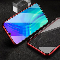 Handyhülle Hülle Luxus Aluminium Metall Rahmen Spiegel 360 Grad Tasche T01 für Huawei P Smart+ Plus (2019) Rot