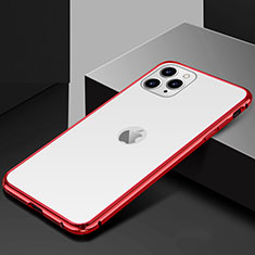 Handyhülle Hülle Luxus Aluminium Metall Rahmen Spiegel 360 Grad Tasche T02 für Apple iPhone 11 Pro Rot