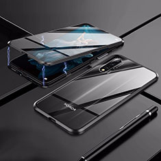 Handyhülle Hülle Luxus Aluminium Metall Rahmen Spiegel 360 Grad Tasche T02 für Huawei Honor 20S Schwarz