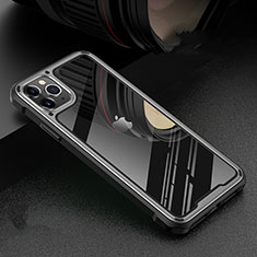 Handyhülle Hülle Luxus Aluminium Metall Rahmen Spiegel 360 Grad Tasche T03 für Apple iPhone 11 Pro Silber